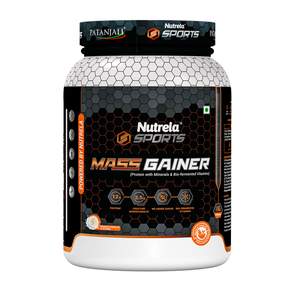 Patanjali Nutrela Sports Mass Gainer French Vanilla-1KG