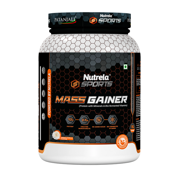 Patanjali Nutrela Sports Mass Gainer French Vanilla-1KG