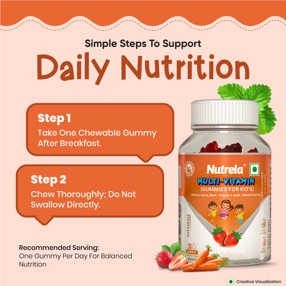 Patanjali Nutrela Multivitamin & Multimineral Kids Gummies - 30 Gummies