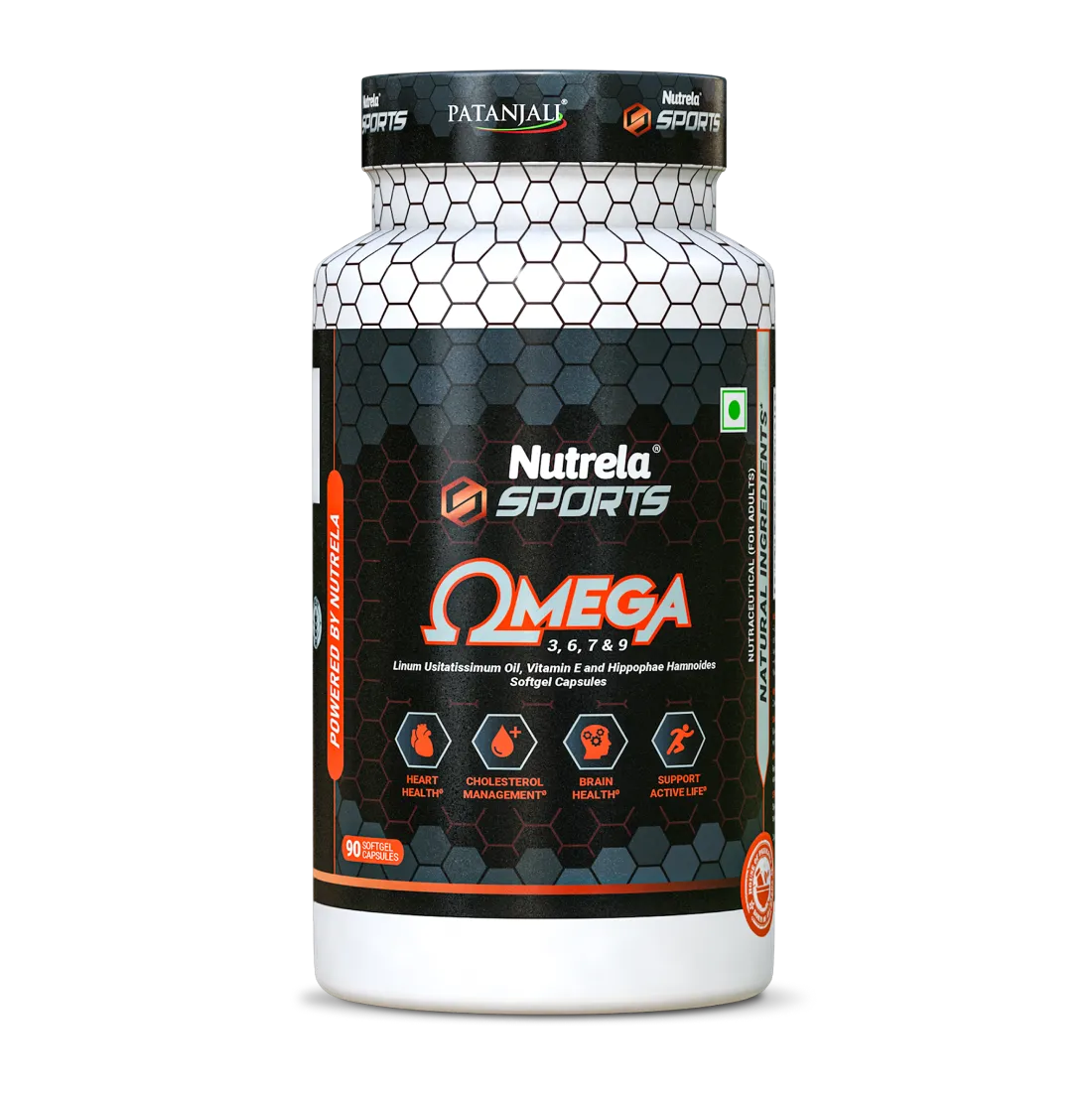 Patanjali Nutrela Sports Organic Omega 3,6,7 & 9 (90 Capsules) (Nov. Exp)