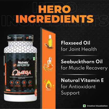 Patanjali Nutrela Sports Omega 3,6,7 & 9 (90 Capsules)