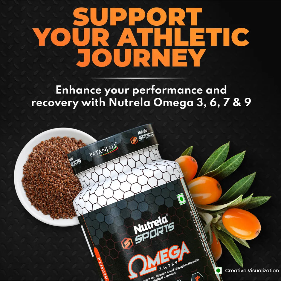 Patanjali Nutrela Sports Organic Omega 3,6,7 & 9 (90 Capsules) (Nov. Exp)