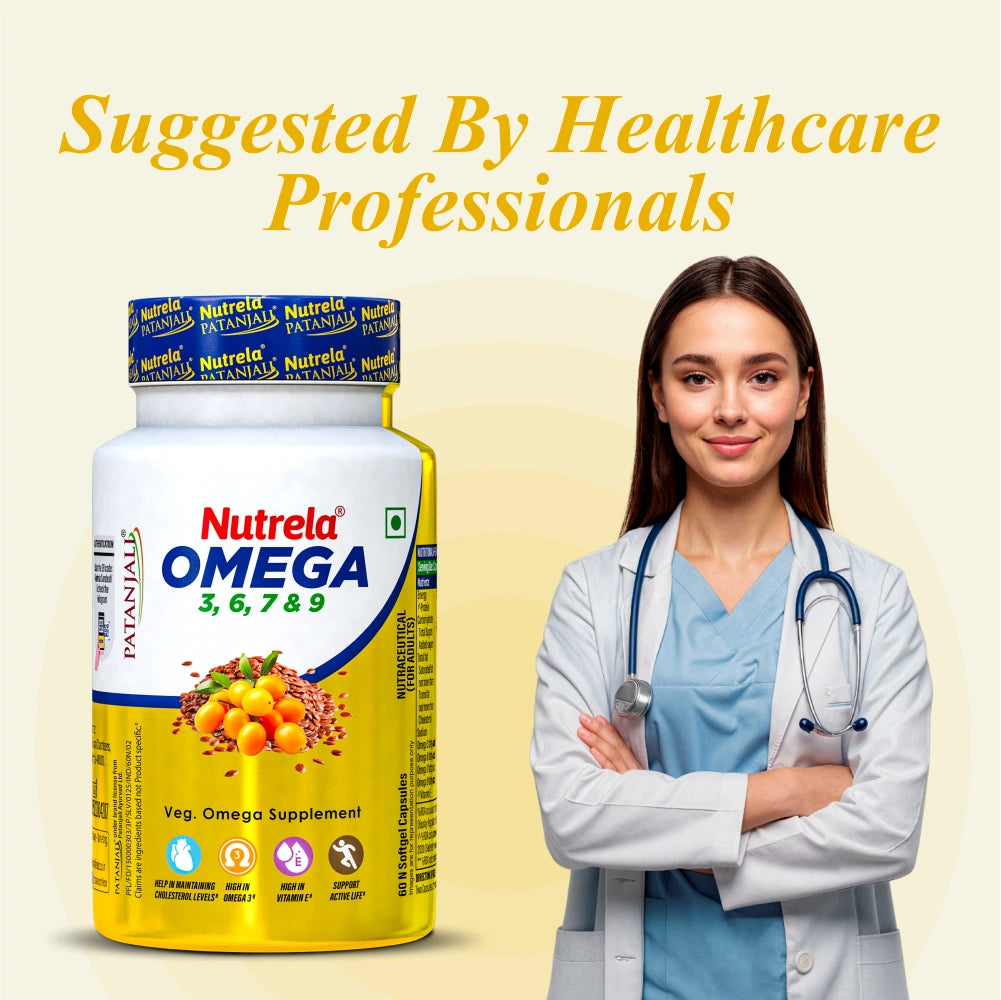 Patanjali Nutrela Omega 3 6 7 & 9 - 120 Capsules (Pack of 2)