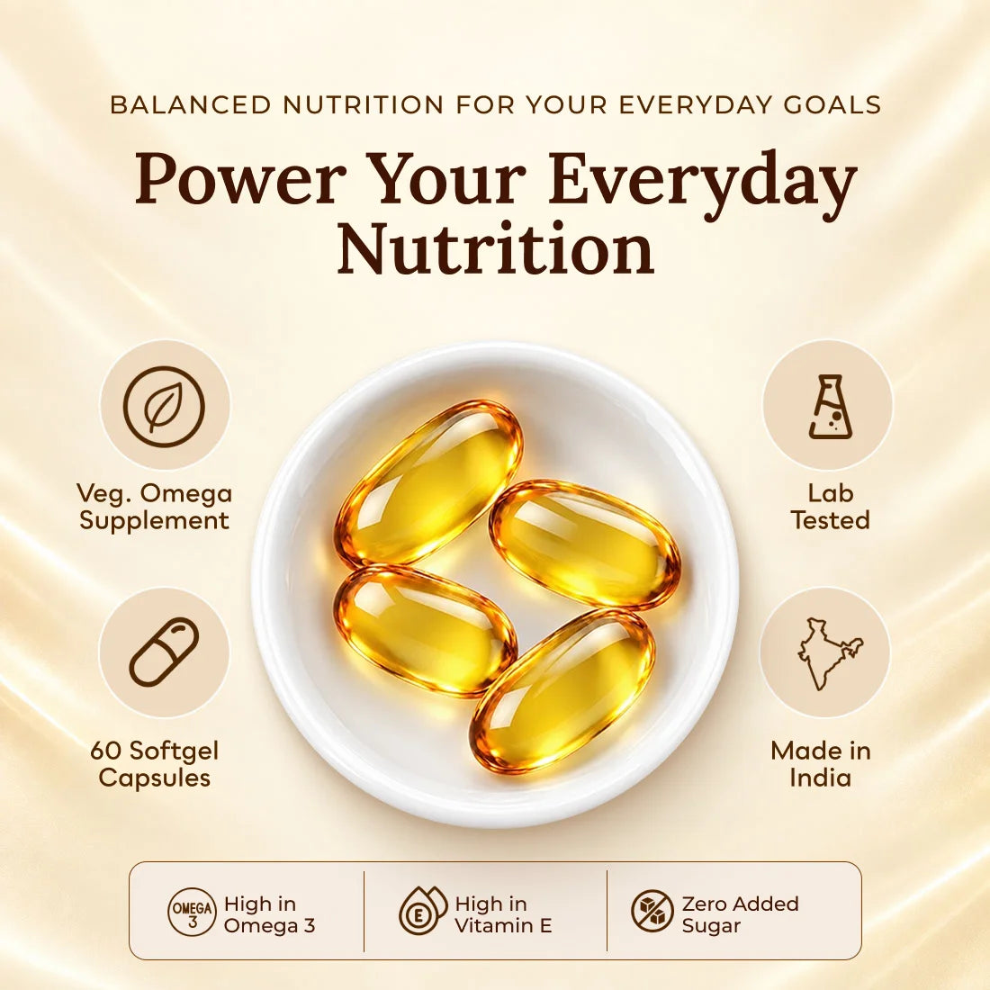 Patanjali Nutrela Omega 3 6 7 & 9 - 60 Capsules (Pack of 1)