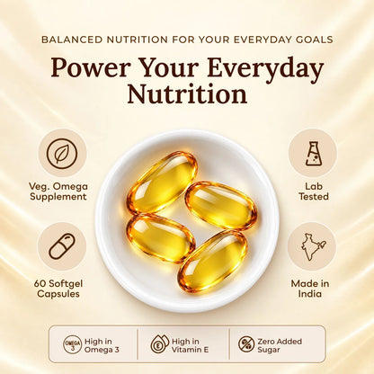 Patanjali Nutrela Omega 3 6 7 & 9 - 60 Capsules (Pack of 1)