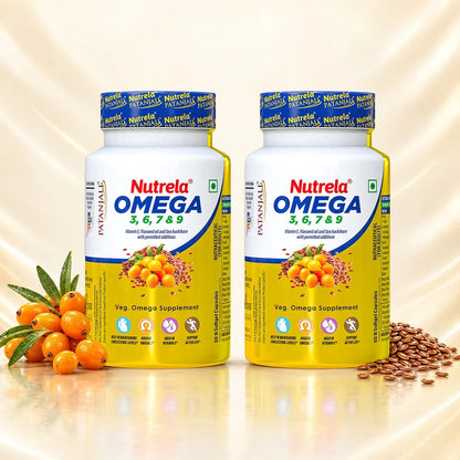 Patanjali Nutrela Omega 3 6 7 & 9 - 120 Capsules (Pack of 2)