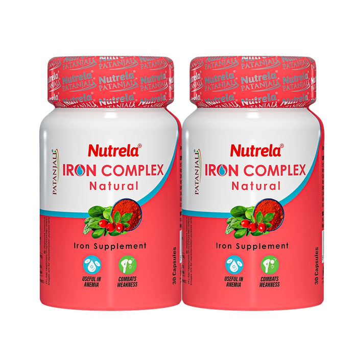 Patanjali Nutrela Iron Complex Natural 30 X 2 Capsules (Pack of 2)