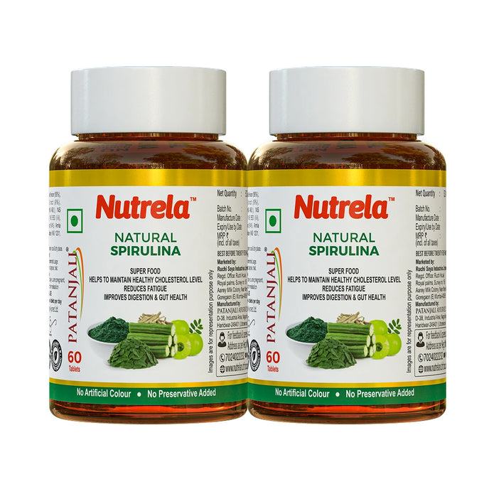 Patanjali Nutrela Natural Spirulina 60 X 2 Tablets (Pack of 2)
