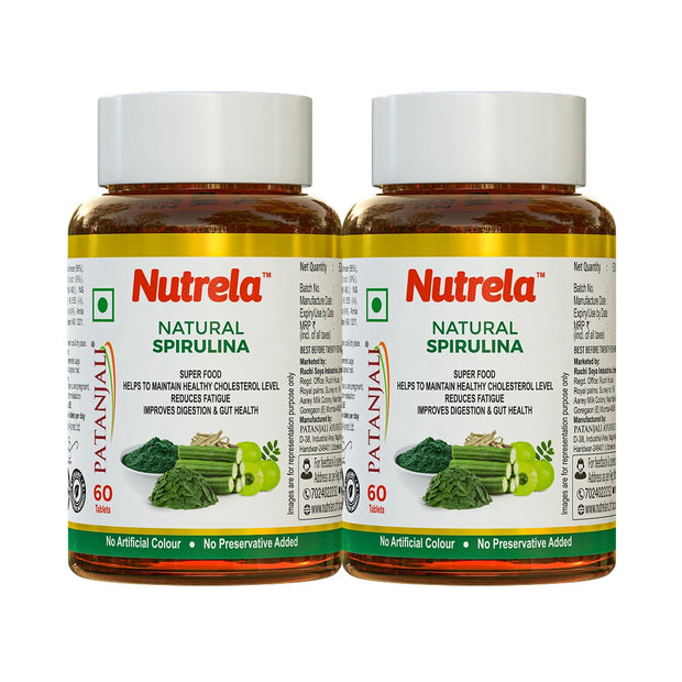 Patanjali Nutrela Natural Spirulina 60 X 2 Tablets (Pack of 2)