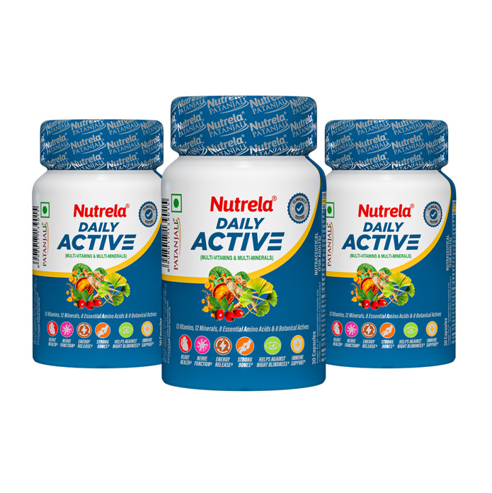 Patanjali Nutrela Daily Active Multivitamin & Multimineral (90 Capsules) (Pack of 3)