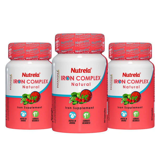 Patanjali Nutrela Iron Complex Natural 30 X 3 Capsules (Pack of 3)