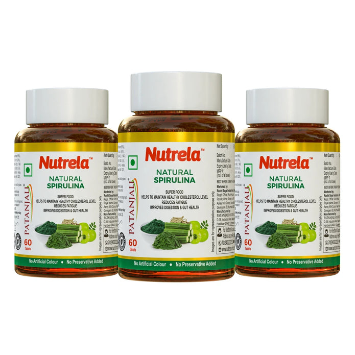 Patanjali Nutrela Natural Spirulina 60 X 3 Tablets (Pack of 3)