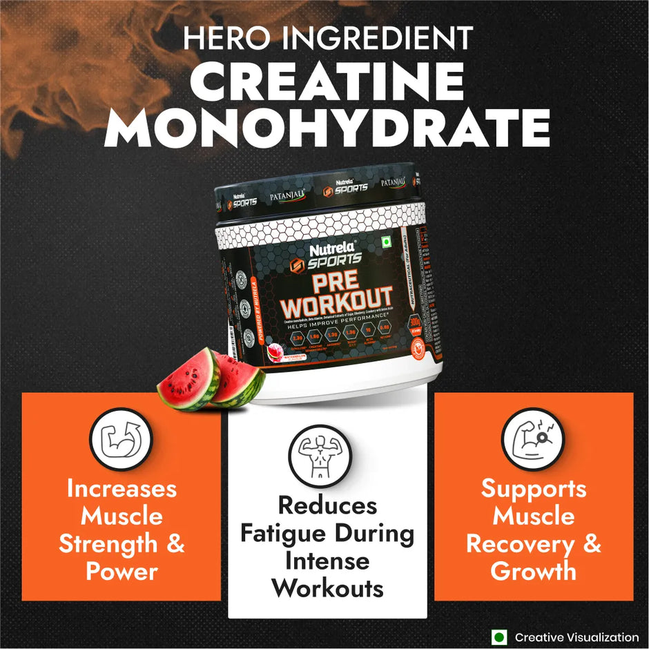 Patanjali Nutrela Sports Pre - Workout (300g) - Watermelon Flavour