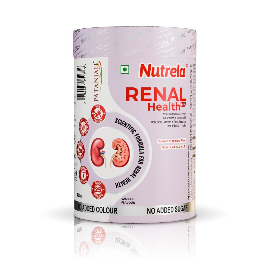 Patanjali Nutrela Renal Health Powder 400g | High Protein Kidney Health Supplement with Cranberry, Tribulus & Botanical Extracts | Supports Renal Function & Urinary Health