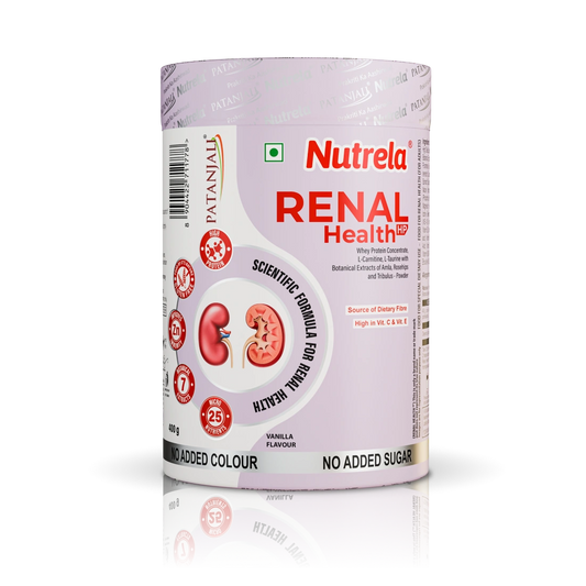 Patanjali Nutrela Renal Health Powder 400g | High Protein Kidney Health Supplement with Cranberry, Tribulus & Botanical Extracts | Supports Renal Function & Urinary Health
