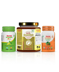 Patanjali Nutrela Collagenprash + B₁₂ + B Complex | Daily Skincare & Energy Combo
