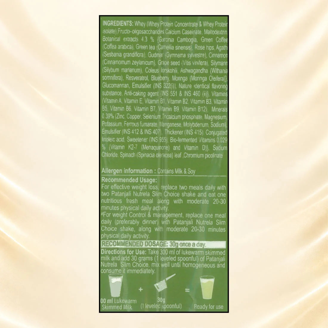 Patanjali Nutrela Slim Choice Meal Replacement Shake | High Protein & Fiber | No Added Sugar | Vanilla 500g X (Pack of 2)