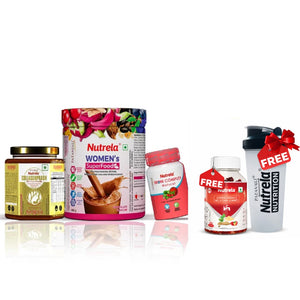 Patanjali Nutrela Collagenprash + Women’s SuperFood + Iron Complex | Skin Repair & Complete Nutrition Combo + Free Shaker