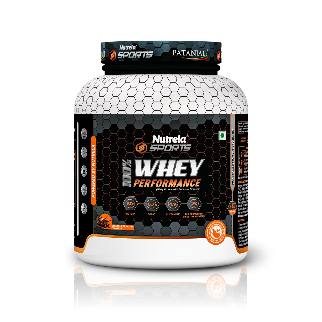Patanjali Nutrela Sports 100% Whey Performance (Chocolate Irish) 2KG+ FREE Shaker