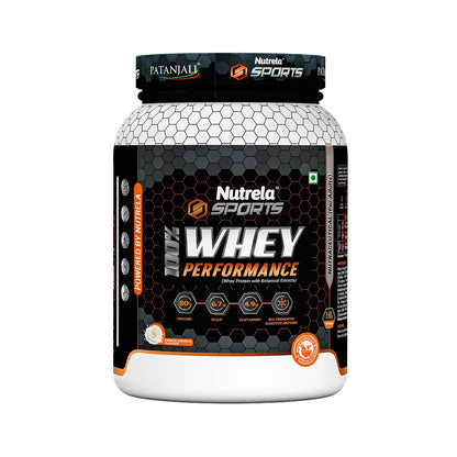 Patanjali Nutrela Sports Whey Performance 1KG – French Vanilla | 24g Protein per Scoop | Muscle Support Nutrition | Premium Swadeshi Protein Supplement