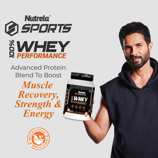 Patanjali Nutrela Sports Whey Performance 2KG – Kulfi Flavour | 24g Muscle-Support Protein per Scoop | Premium Swadeshi Flavored Nutrition + Free Shaker