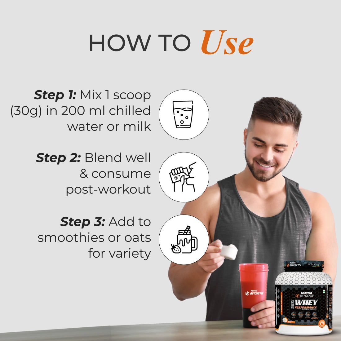 Patanjali Nutrela Sports  100% Whey Performance (French Vanilla) 2KG