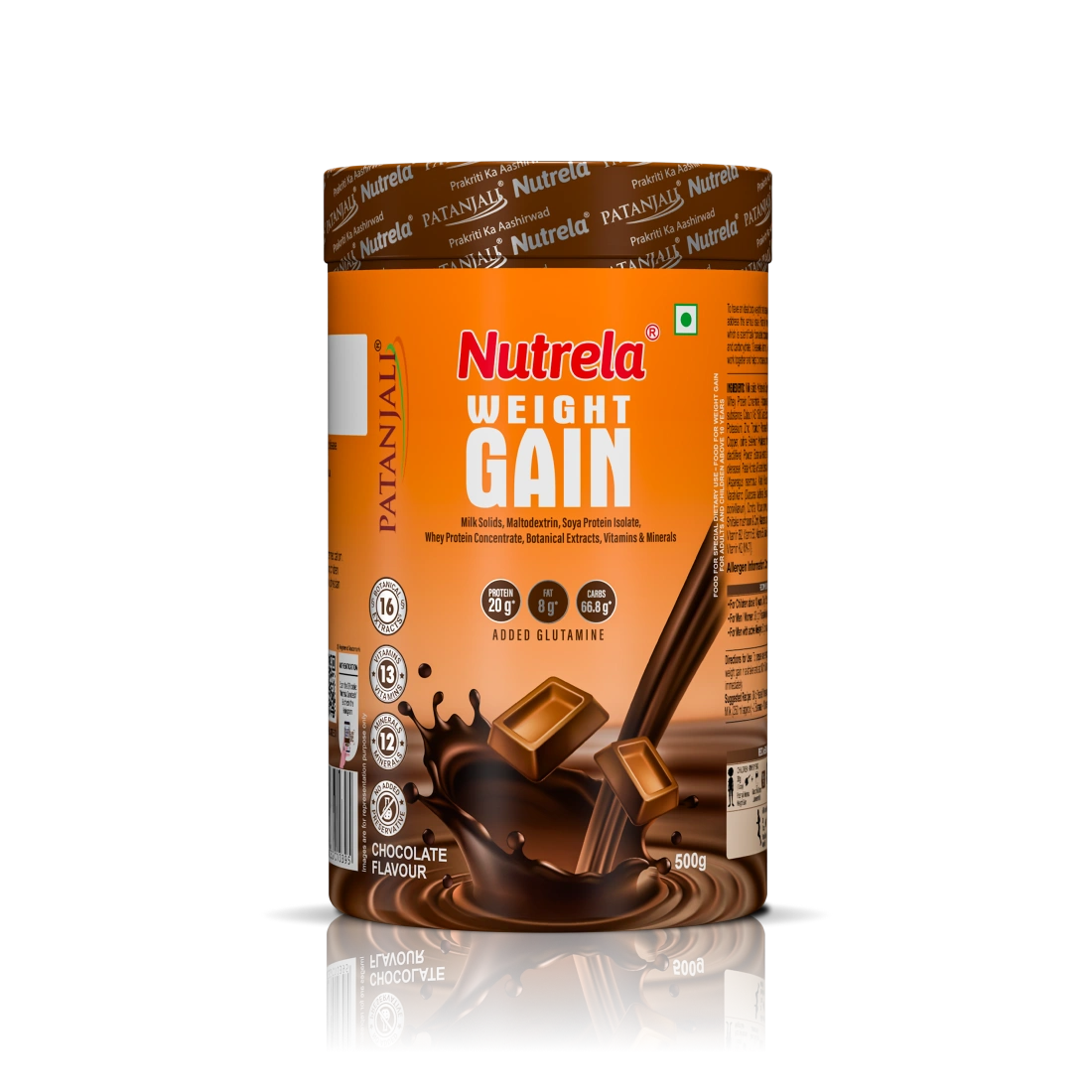 Patanjali Nutrela Chocolate Weight Gainer 500g | High-Calorie Mass Builder | Trusted Swadeshi Nutrition