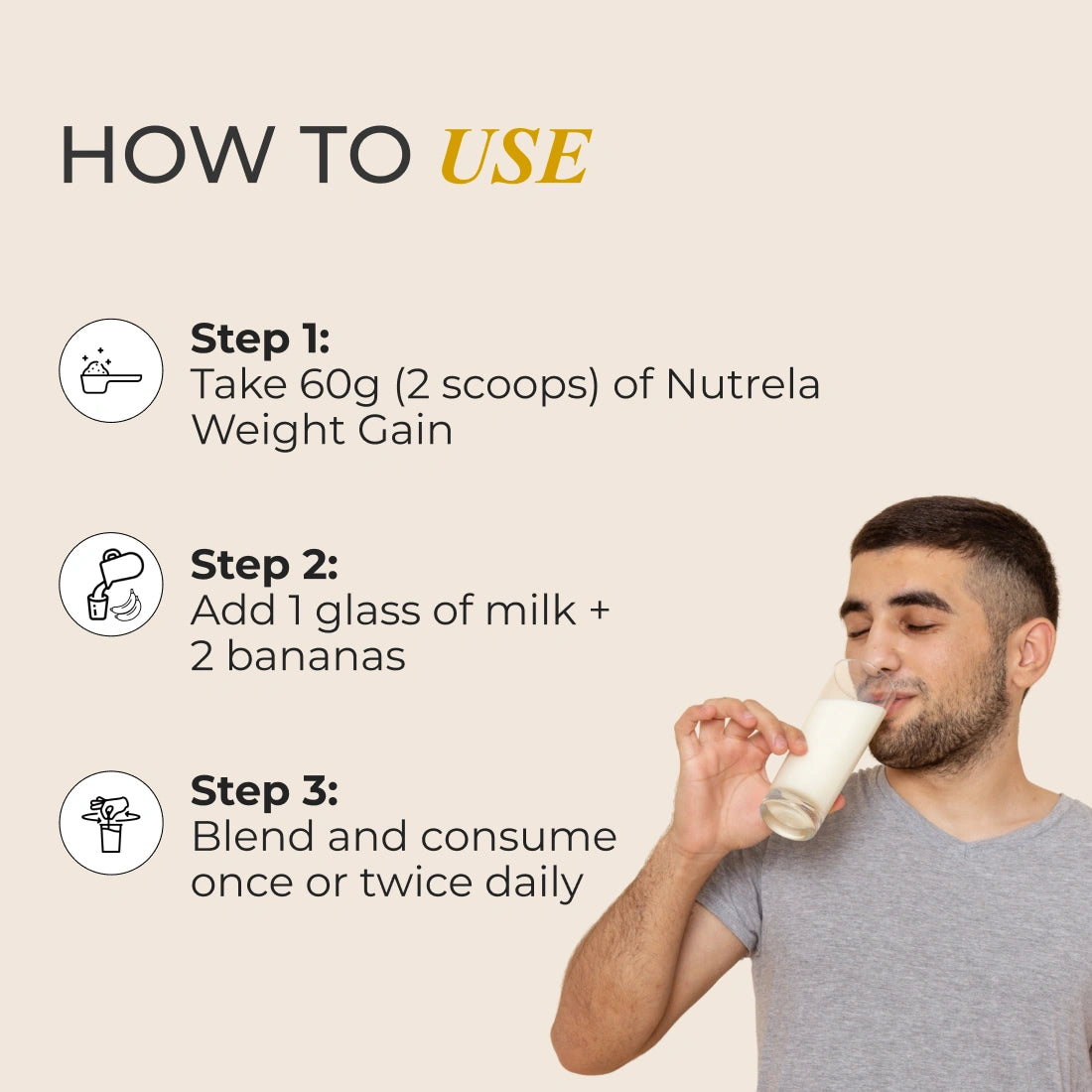 Patanjali Nutrela Weight Gain - Mango Flavour - 500g