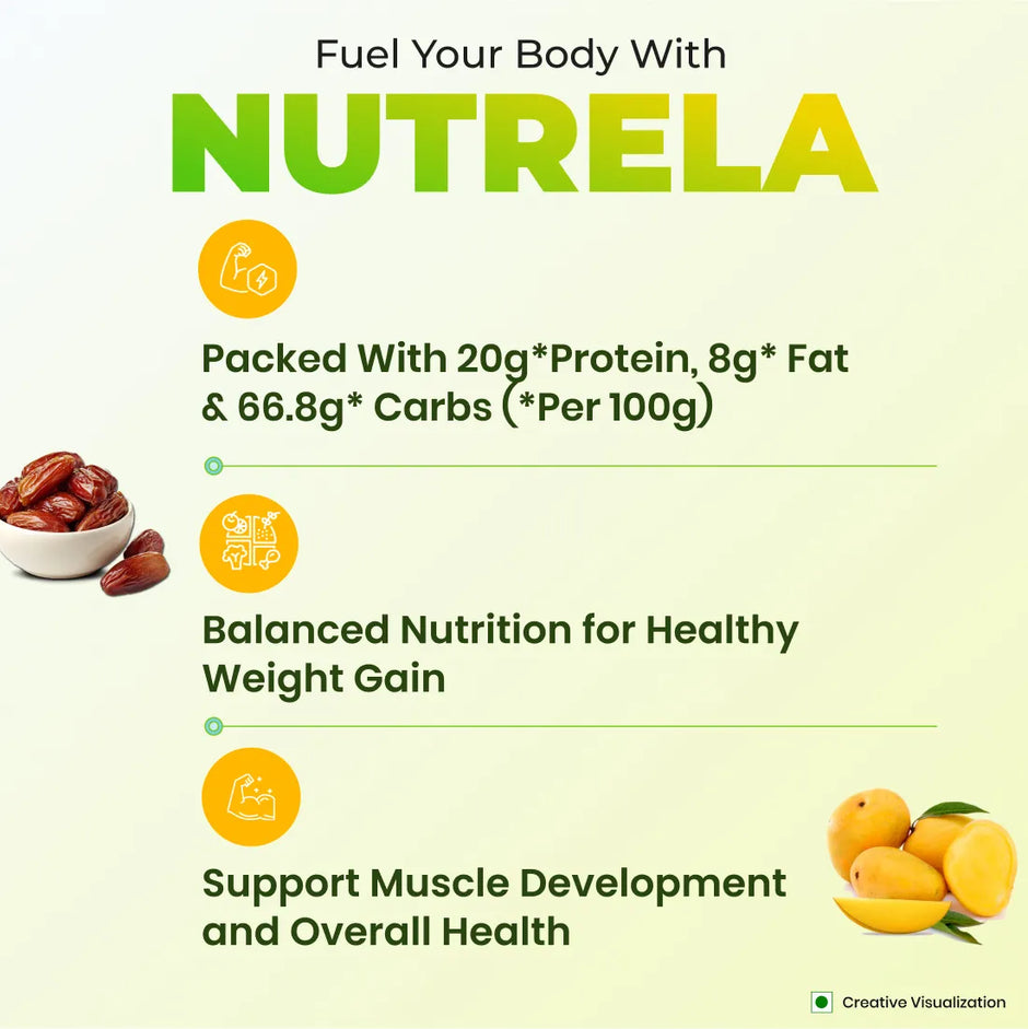 Patanjali Nutrela Weight Gain - Mango Flavour - 500g
