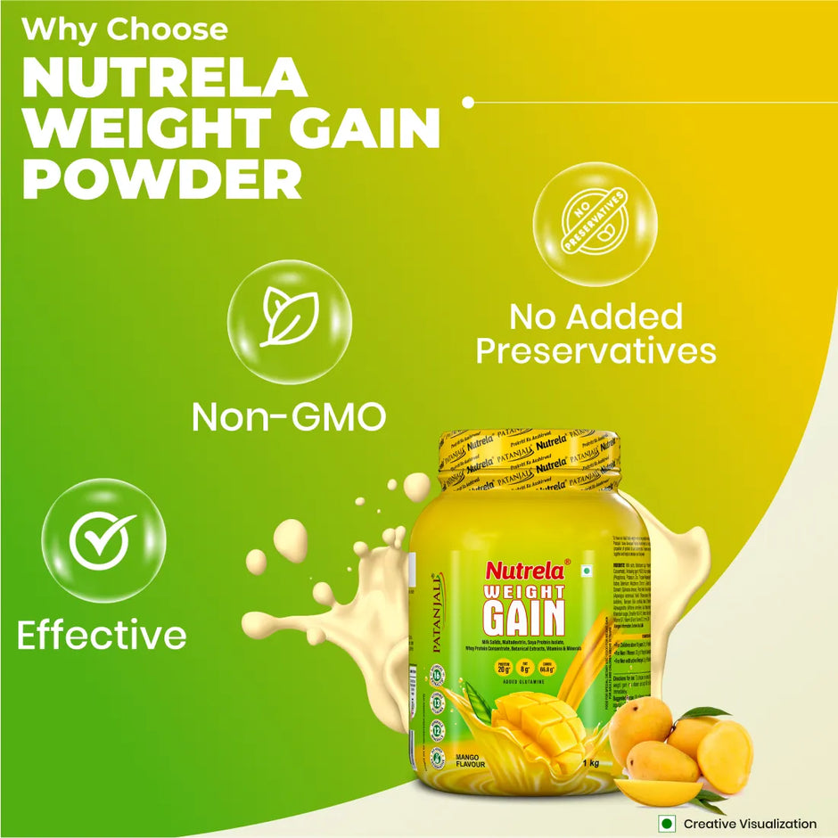Patanjali Nutrela Weight Gain - Mango Flavour - 1Kg