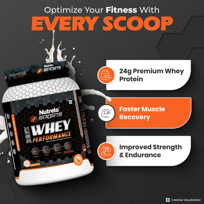 Patanjali Nutrela Sports  100% Whey Performance (French Vanilla) 1KG