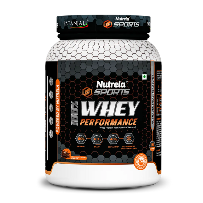 Patanjali Nutrela Sports 100% Whey Performance (Chocolate Irish) 1KG