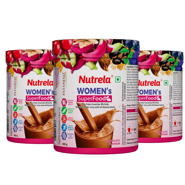 Patanjali Nutrela Women Superfood Chocolate Flavor - 1.2kg (Pack of 3)