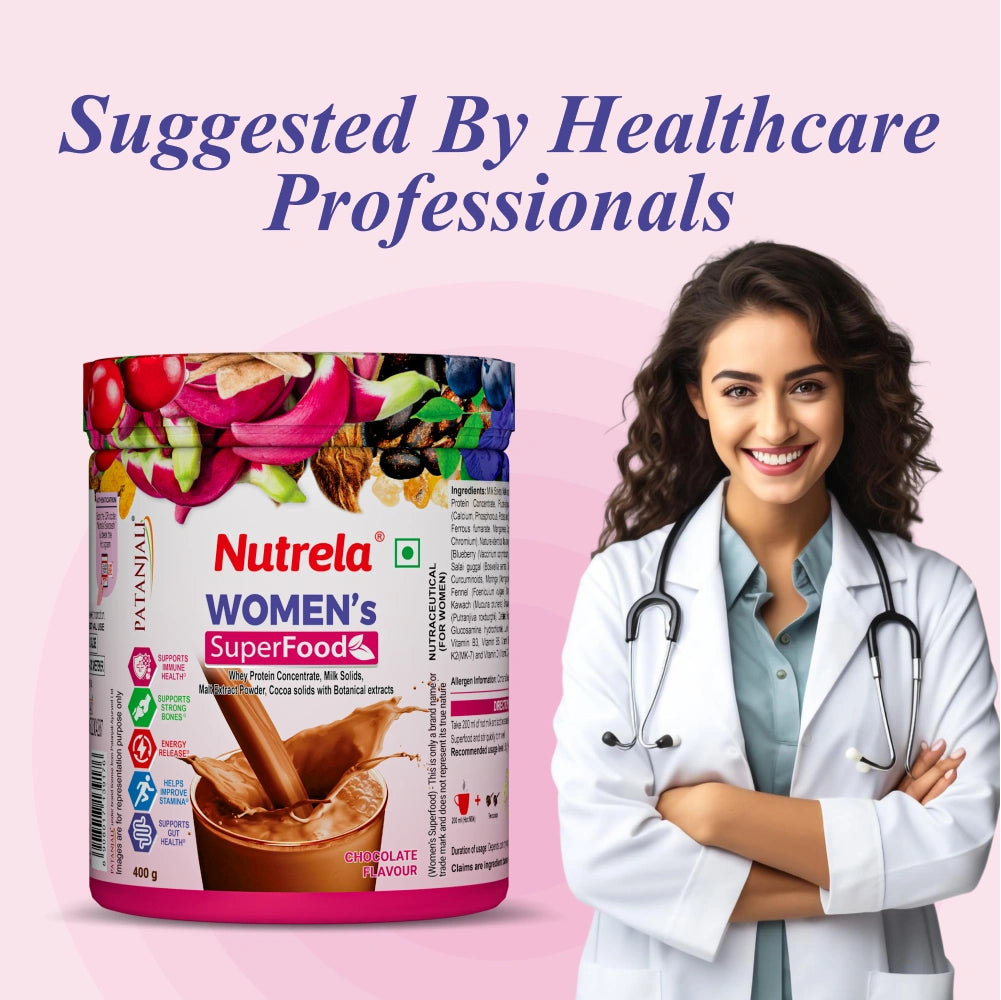 Patanjali Nutrela Women’s Superfood 400g | Protein, Vitamins, Minerals & Botanical Extracts | Health Drink  for Women 400g