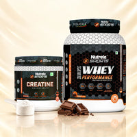Patanjali Nutrela Sports 100% Whey Chocolate Irish (1KG) + Creatine Monohydrate (100g)