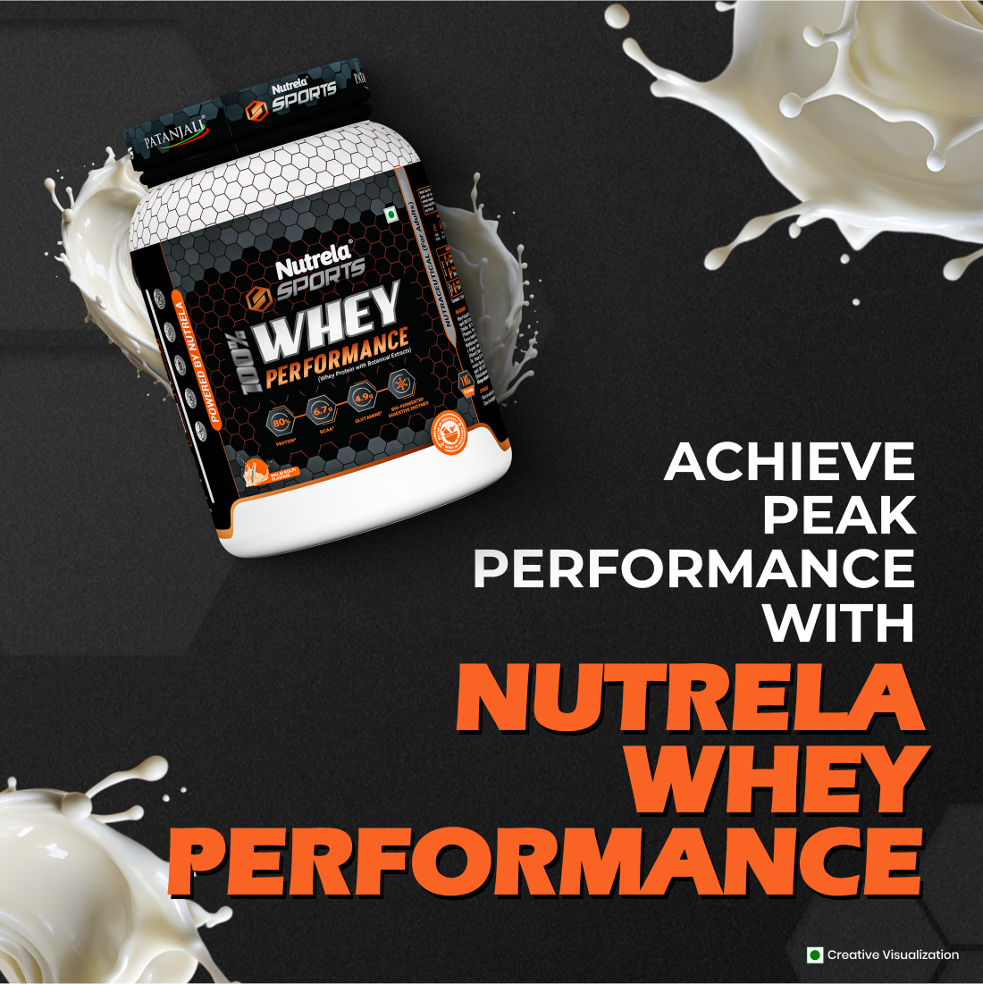 Patanjali Nutrela Sports  100% Whey Performance (Malai Kulfi) 1KG