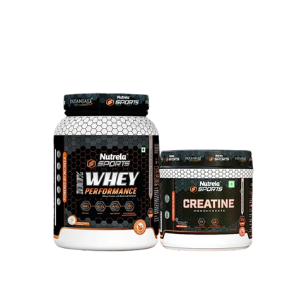 Patanjali Nutrela Sports 100% Whey French Vanilla (1KG) + Creatine Monohydrate (100g) + Free Shaker